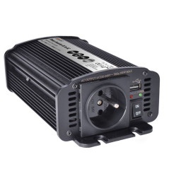 Menič napätia 12V/300W, USB 500mA, kovový