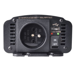 Menič napätia 12V/300W, USB 500mA, kovový