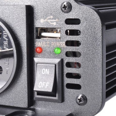 Menič napätia 12V/300W, USB 500mA, kovový