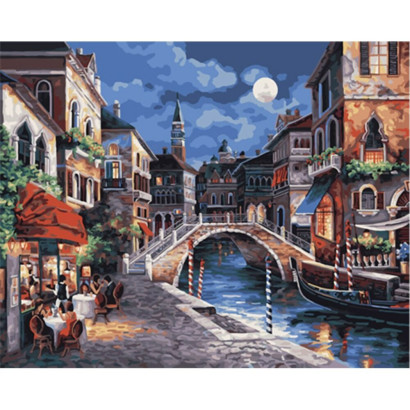 Diamantové maľovanie Benátky v noci 40x30 cm