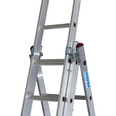 Hliníkový rebrík trojdielny CORDA 3x7 priečok, 150 kg