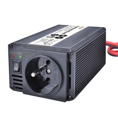 Menič napätia 12V/200W, USB 500mA, kovový