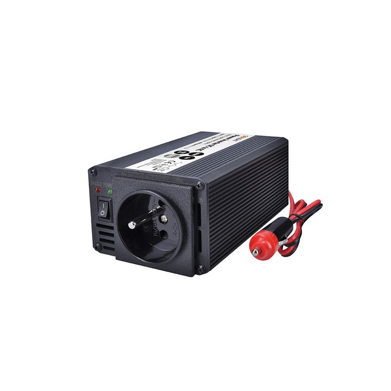 Menič napätia 12V/200W, USB 500mA, kovový