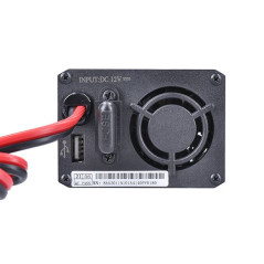 Menič napätia 12V/200W, USB 500mA, kovový