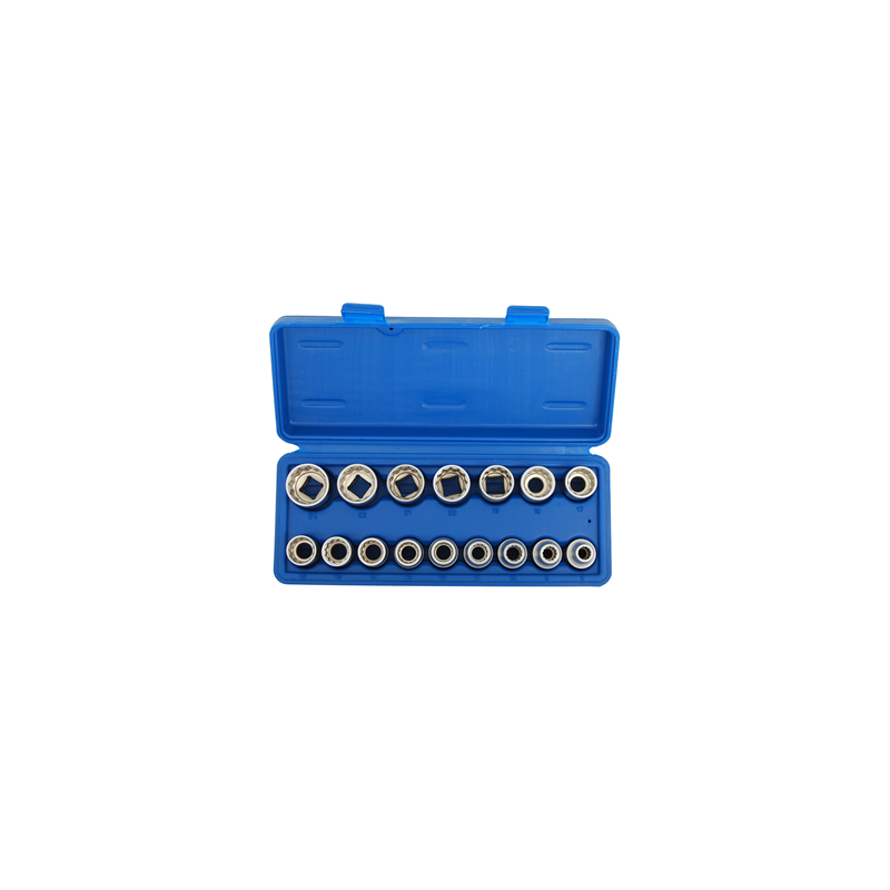 Nástrčkové kľúče 12-hran 1/2" 8-24 mm, 16-dielna sada