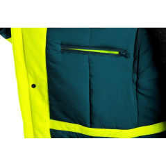 Bunda CXS BEDFORD WINTER, výstražná, zimná, pánska, softshell, žlto-petrolová, veľ. XL
