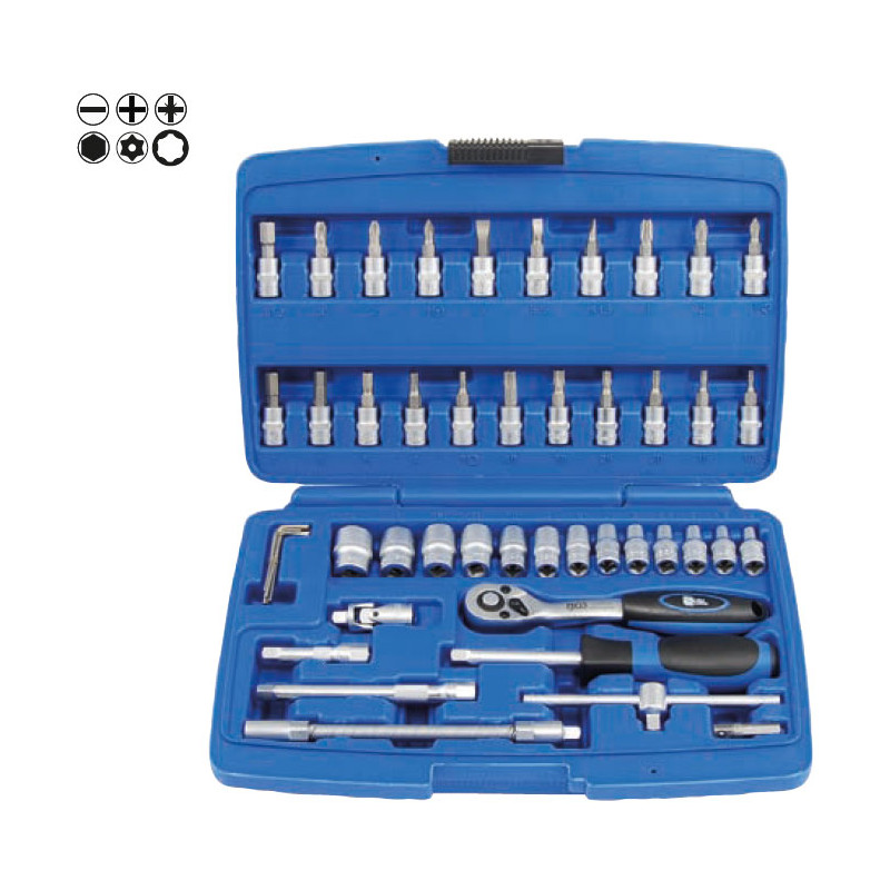 Gola sada 1/4", Super-Lock 4 - 14 mm, Torx, 47 dielov