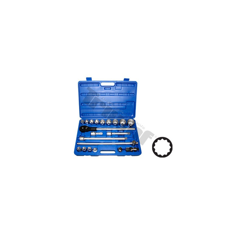 Gola sada 3/4", 12-hran, 21 dielov Gola sada 3/4", 12-hran, 21 dielov