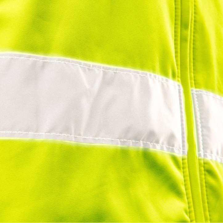 Pracovná bunda výstražná, softshell s kapucňou, žltá, veľkosť XXL