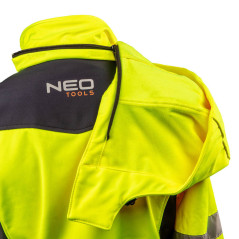 Pracovná bunda výstražná, softshell s kapucňou, žltá, veľkosť XXL