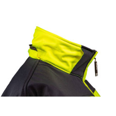 Pracovná bunda výstražná, softshell s kapucňou, žltá, veľkosť XXL