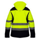 Pracovná bunda výstražná, softshell s kapucňou, žltá, veľkosť XXL