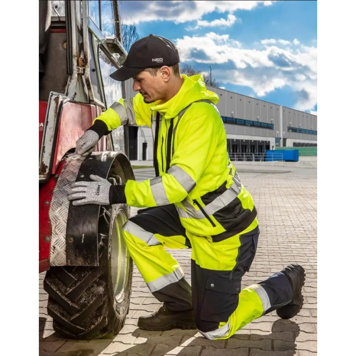 Výstražné pracovné nohavice softshellové, žlté, veľkosť M Výstražné pracovné nohavice softshellové, žlté, veľkosť M