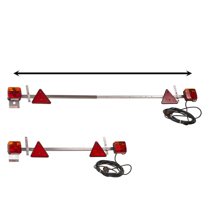Teleskopická lišta so svetlami pre príves 12V Teleskopická lišta so svetlami pre príves 12V