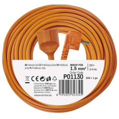 Predlžovací kábel 30 m s 1 zásuvkou, oranžový