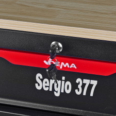 Dielenský vozík s 377-dielnou súpravou náradia Sergio, čierna/červená