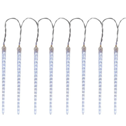 Vianočná reťaz Icicle, 288x LED studená biela, 8 cencúľov