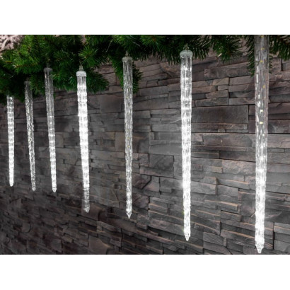 Vianočná reťaz Icicle, 288x LED studená biela, 8 cencúľov