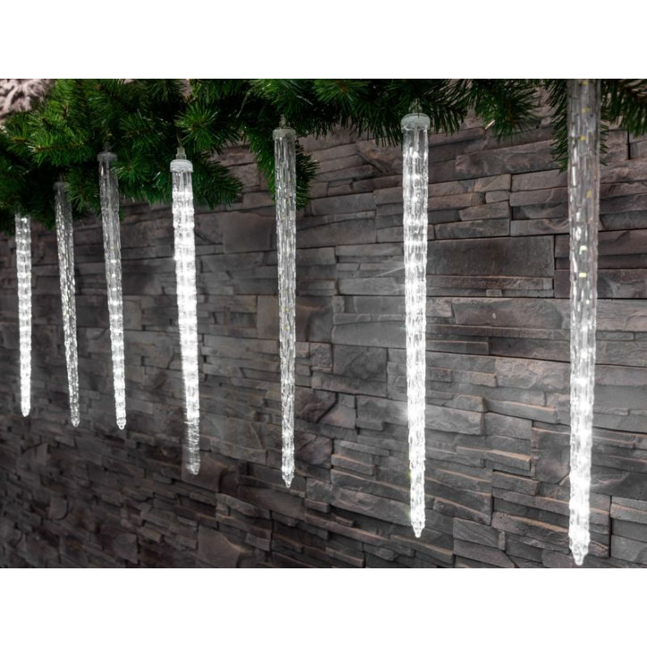Vianočná reťaz Icicle, 288x LED studená biela, 8 cencúľov