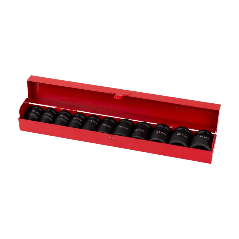 Nástrčkové kľúče 1/2", krátke, QSW-70 Impact, 11-dielna sada Nástrčkové kľúče 1/2", krátke, QSW-70 Impact, 11-dielna sada