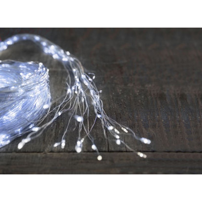 Svetelná reťaz Twisted Stars 1200 LED, 3 m, studená biela