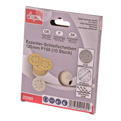 Brúsny papier pre excentrickú brúsku 125 mm P150, 10 ks