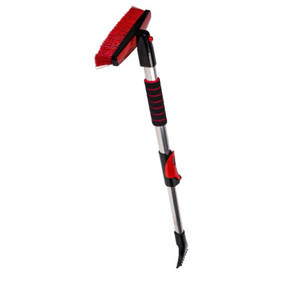 Teleskopická metlička so škrabkou Robust Rota Brush, červená