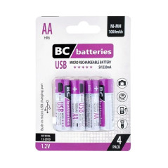 Tužkové batérie AA 1,2 V nabíjateľné, 1000 mAh, 4 ks
