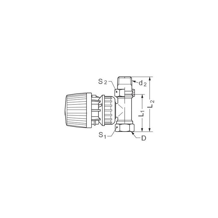Termostatický radiátorový ventil RA-N 1/2", priamy