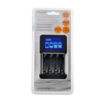 Nabíjačka batérií AA/AAA s LCD displejom, 450 mA, 4 kanály