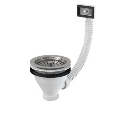 Drezová výpusť 6/4" s nerezovou mriežkou DN 115 a flexi prepadom