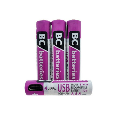 Tužkové batérie AAA 1,2 V nabíjateľné, 400 mAh, 4 ks