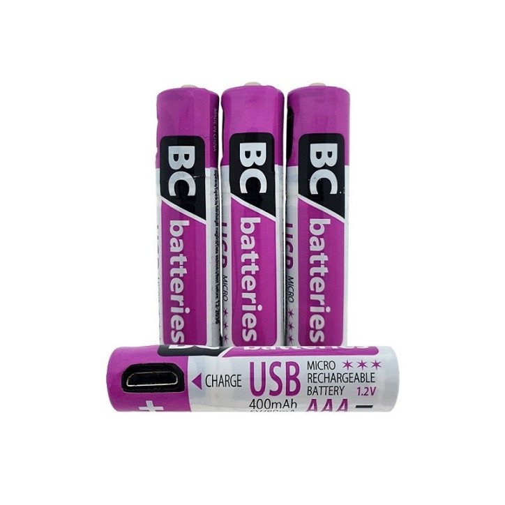 Tužkové batérie AAA 1,2 V nabíjateľné, 400 mAh, 4 ks