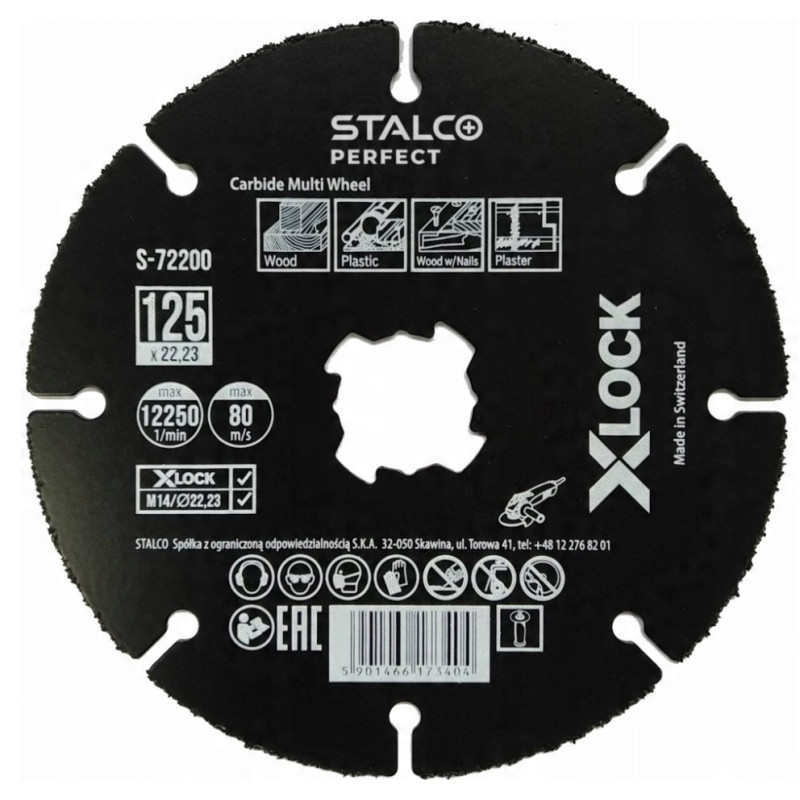 STALCO Karbidový rezný kotúč 125 mm X-LOCK