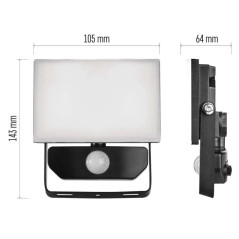 LED reflektor TAMBO s pohybovým senzorom, 10,5 W