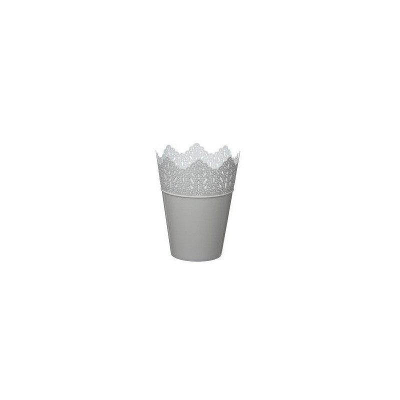 Plastový obal na kvetináč Korunka 16,5x22 cm strieborný