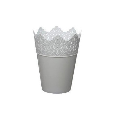 Plastový obal na kvetináč Korunka 16,5x22 cm strieborný