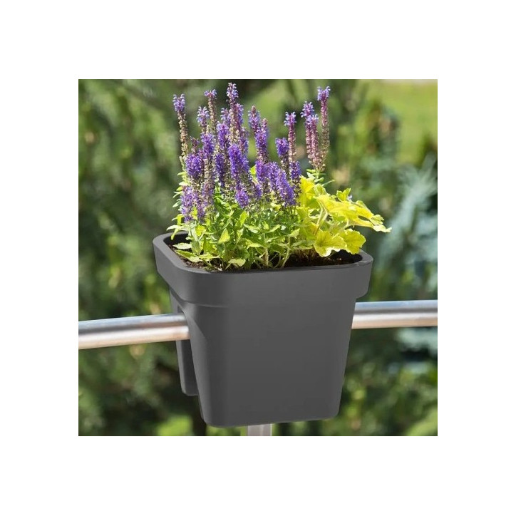 Balkónový kvetináč na zábradlie 45x29x24,5 cm Lobelia, antracit