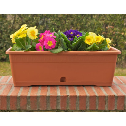 Balkónový hrantík s podložkou 40x18x15 cm Versilia, terakota