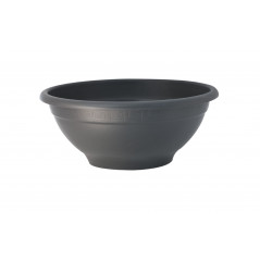 Plastový kvetináč v tvare misky 25x12 cm, antracit