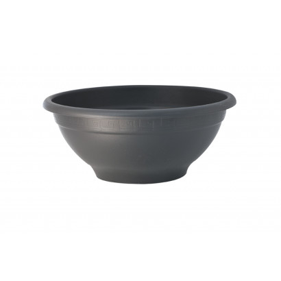 Plastový kvetináč v tvare misky 25x12 cm, antracit