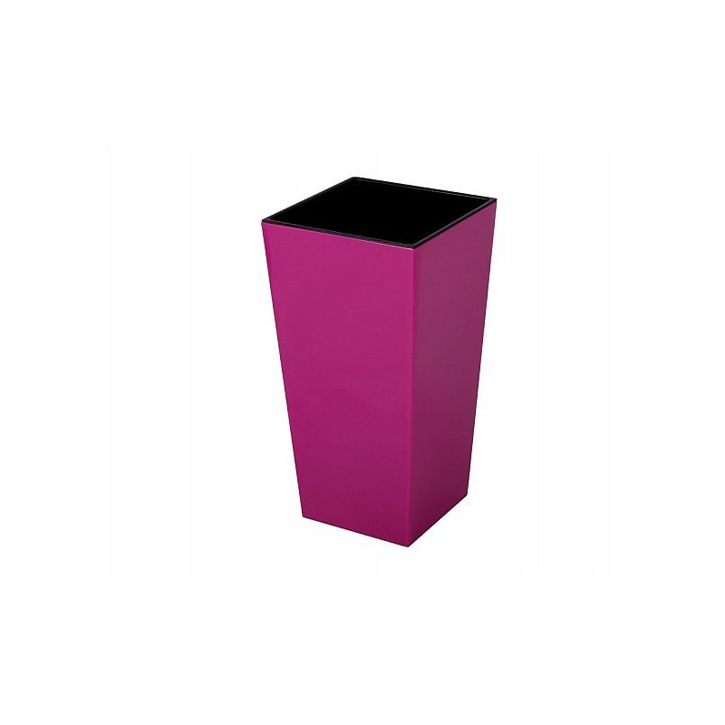 Plastový kvetináč s vnútornou vložkou 25x25x46 cm Finezia, fuksia