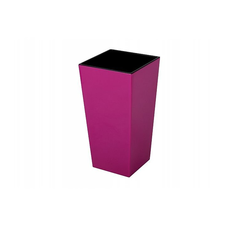 Plastový kvetináč s vnútornou vložkou 25x25x46 cm Finezia, fuksia