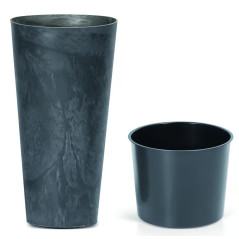 Kvetináč s vložkou 40x76 cm Tubus Slim Beton Effect, antracit