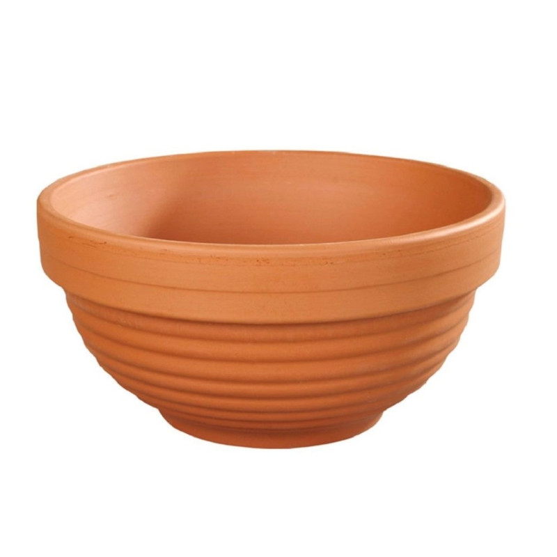Keramický kvetináč v tvare misky 16x7 cm Flower Natur, terakota
