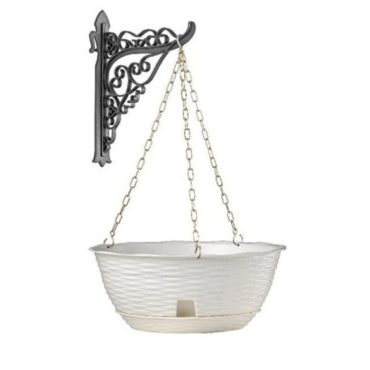 Závesný kvetináč 30 cm Paglia, biely