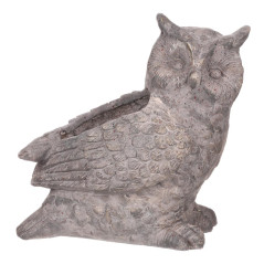 Keramický obal na kvety Sova 33 cm, sivá