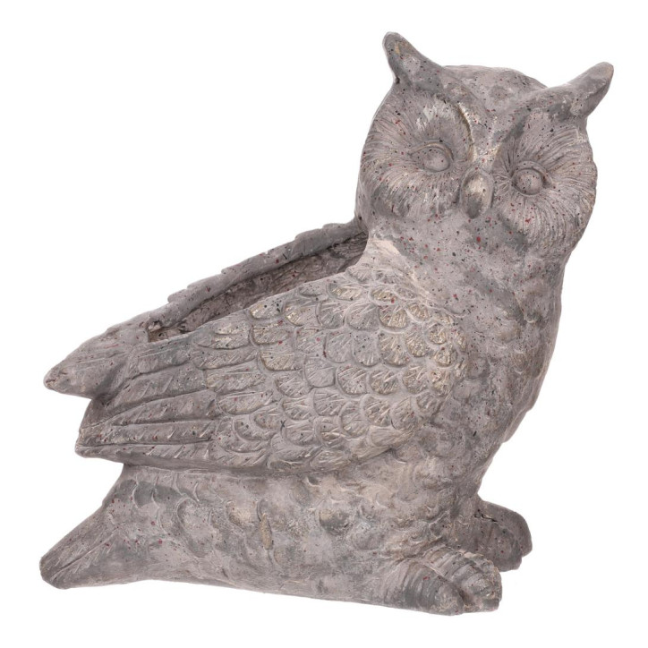 Keramický obal na kvety Sova 33 cm, sivá