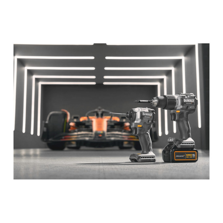 Aku KOMBO sada skrutkovača DCD85M a rázového uťahováka DCF85M 18 V XR 2x 5,0 Ah, edícia McLaren F1 Team