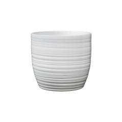 Keramický obal na kvetináč 16 cm Bergamo, biely